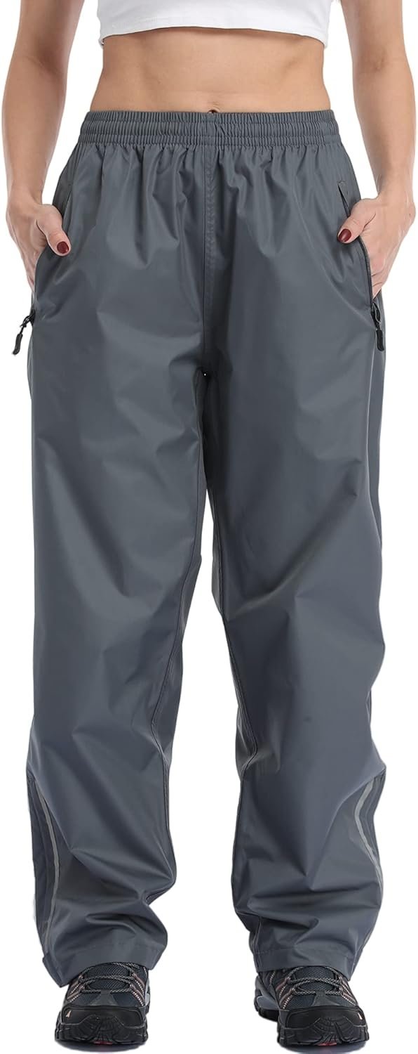 Over Pants Rain Pants Women Waterproof Pants Lightweight Breathable Hiking Cycling Outdoor with Pocket