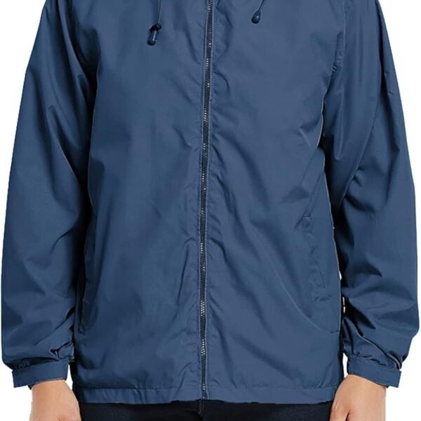 Mens Lightweight Windbreaker Waterproof Rain Jacket Hooded Windbreaker Jacket with Zipper Closure