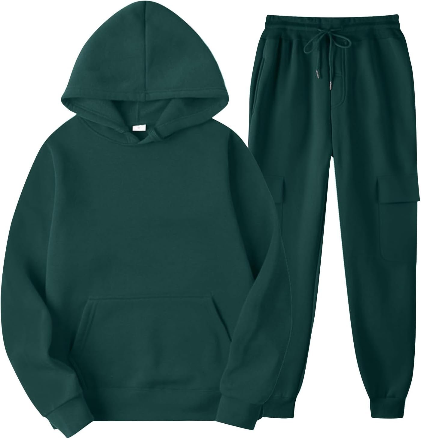 Men's Sweatshirt 2 Piece Set Mens Solid Color Casual Sweatsuits Sports Suit Sweatshirt Sweatpants Suit
