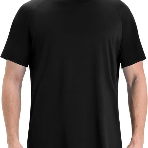 Workout Mens Shirts - Black Quick Dry Gym Short Sleeve Moisture Wicking T Shirts for Running Athletic Casual Work