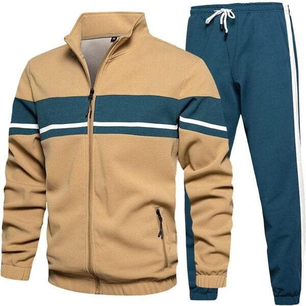 Men's Sweat Suit 2 Piece Outfit Casual Contrast Sports Jogging Tracksuits Set