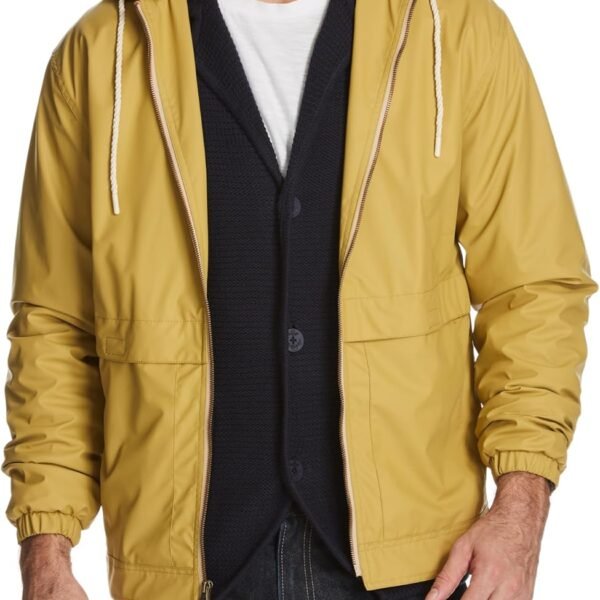 Weatherproof Vintage Mens Lightweight Waterproof Coated Hooded Rain Jacket- Light Windbreaker Raincoat for Men- Rain Slicker