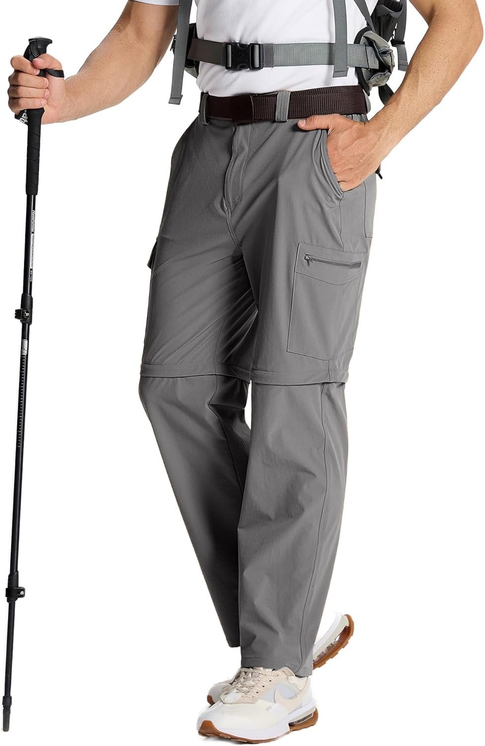 Hiking Pants Men Quick Dry Convertible Tactical Pant Fishing Travel Casual Cargo Pants for Men with Pocket