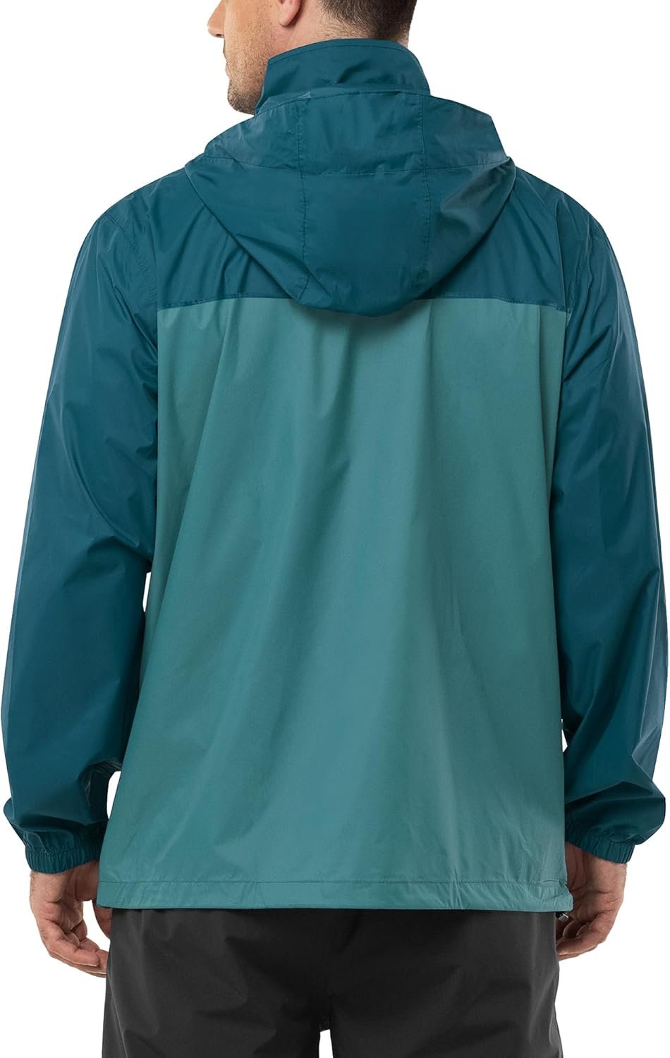 Men's Rain Jacket Waterproof Lightweight Packable Rain Shell Raincoat with Hood for Golf Hiking Travel - Image 2