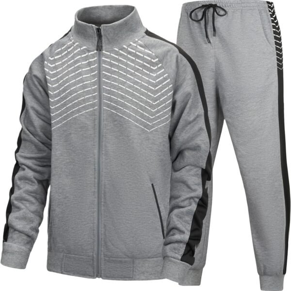 Men's Sweat Suit 2 Piece Outfit Casual Contrast Sports Jogging Tracksuits Set
