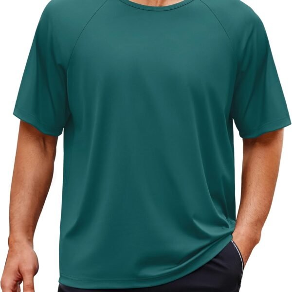 Mens Athletic Short Sleeve T-Shirts Lightweight Moisture Wicking Running Workout Gym Tops