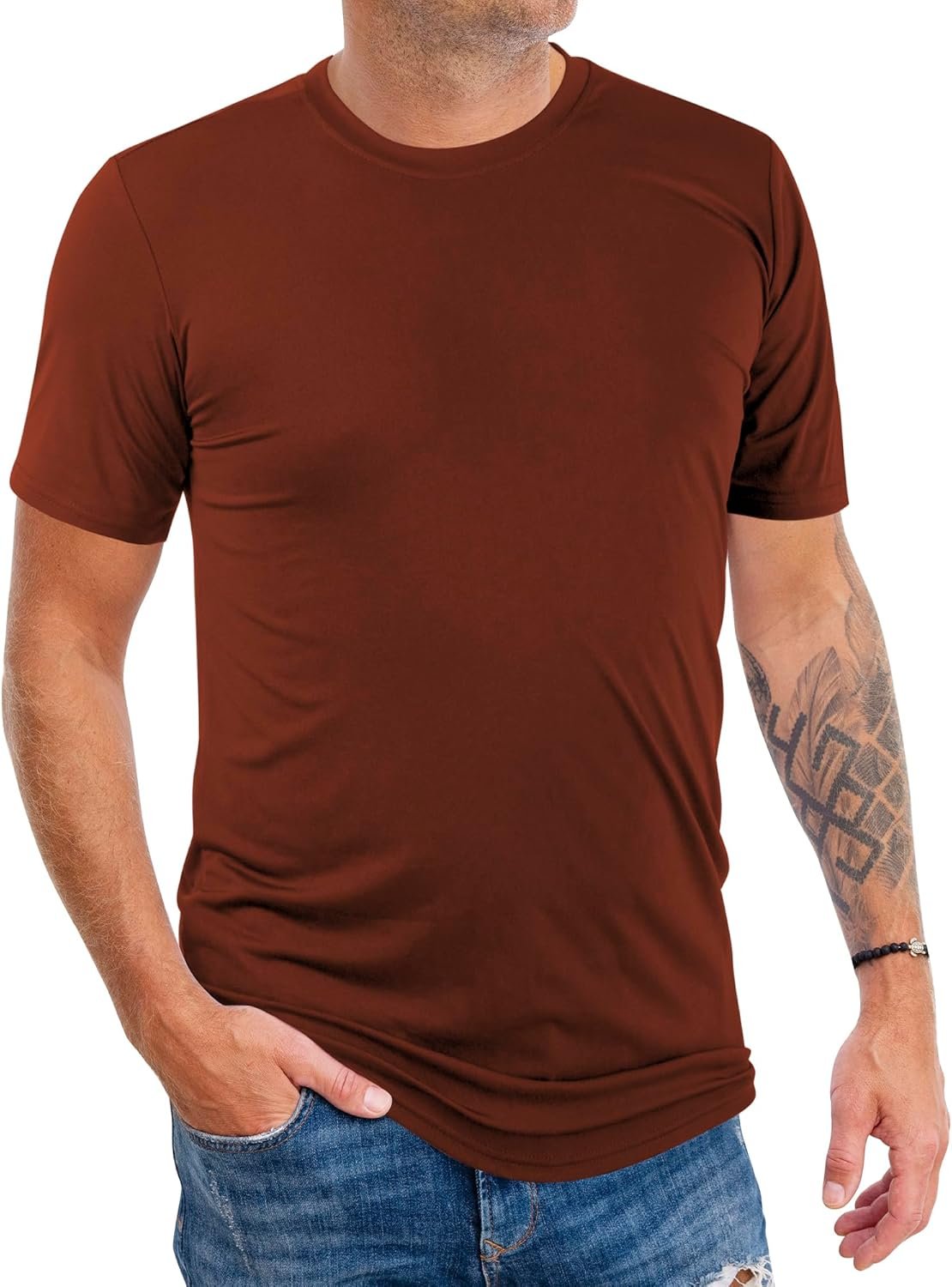 2&5 Pack Men's Sports T Shirts,Crew Neck Breathable Quick-Dry Short Sleeve, Lightweight Tee for Athletic Running