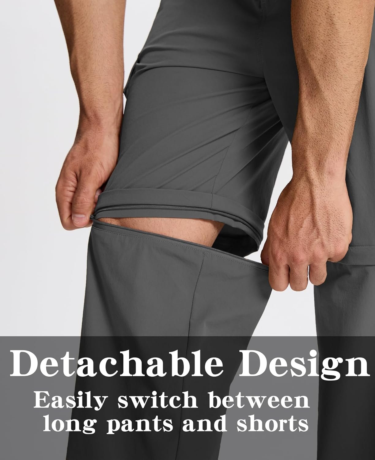 Hiking Pants Men Quick Dry Convertible Tactical Pant Fishing Travel Casual Cargo Pants for Men with Pocket - Image 2