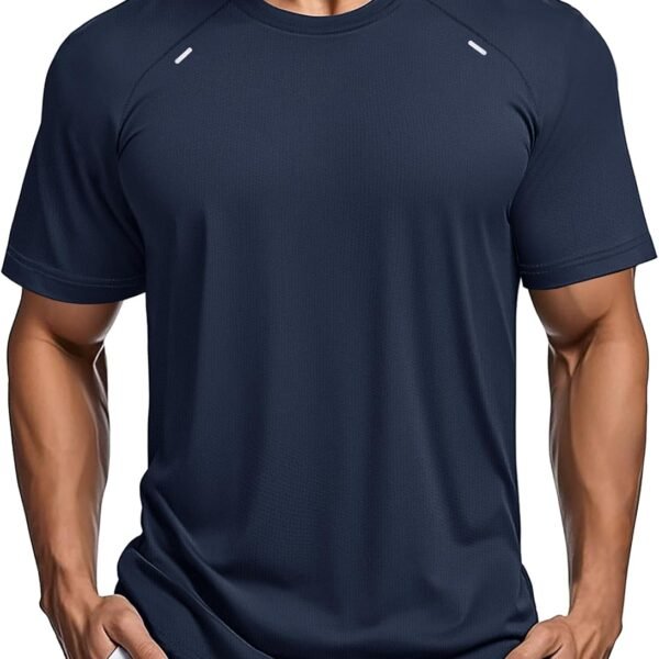 Men's Dry Fit Shirts Mesh Short Sleeve Athletic Lightweight Workout Performance Hiking Shirt