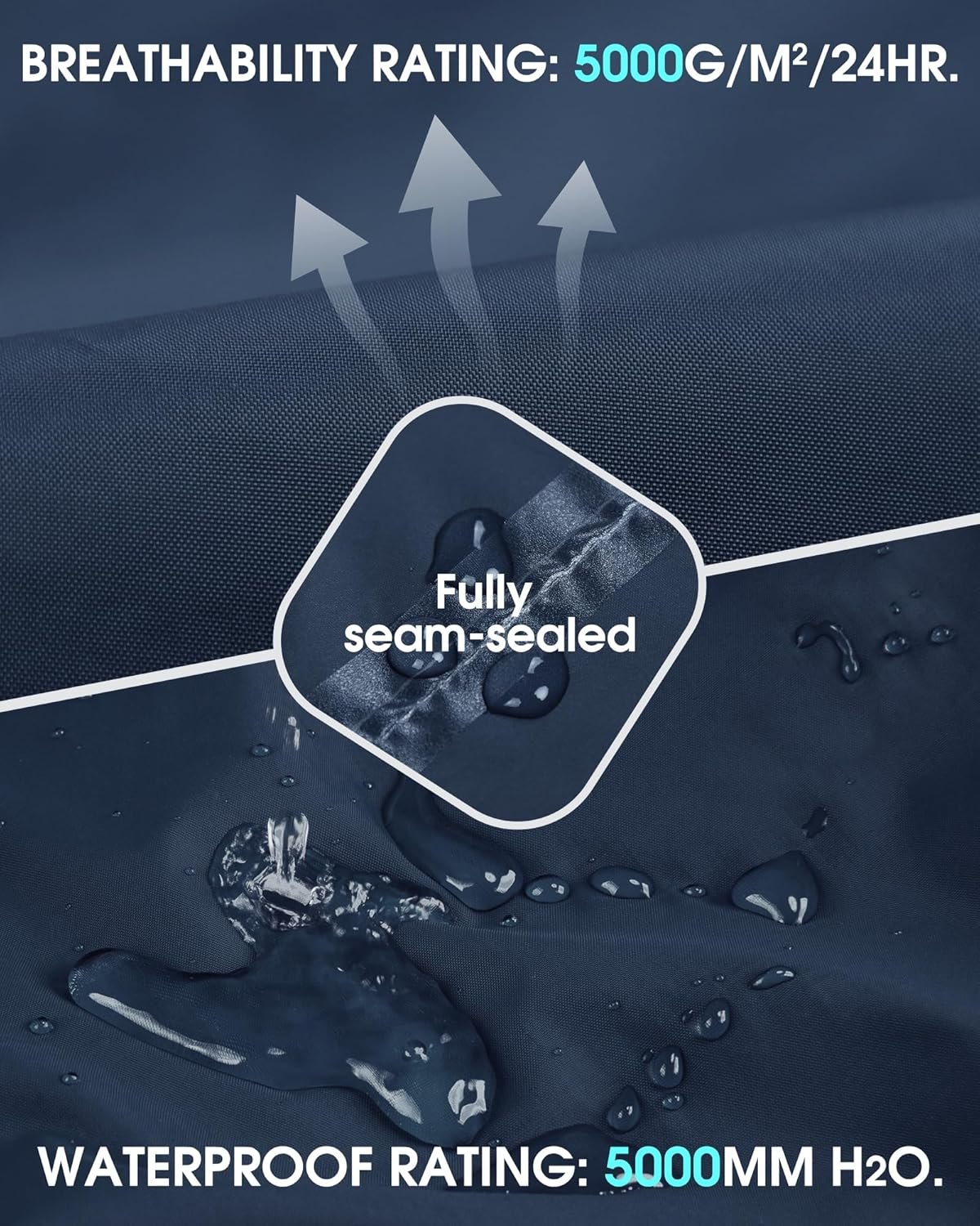 Packable Rain Pants for Men Waterproof Hiking Pants Lightweight Rain Pants Outdoor Windproof Pant for Golf, Fishing - Image 2