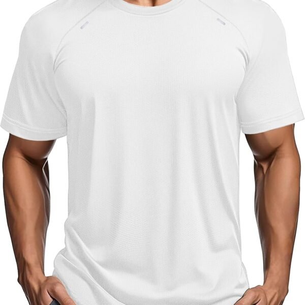 Men's Dry Fit Shirts Mesh Short Sleeve Athletic Lightweight Workout Performance Hiking Shirt