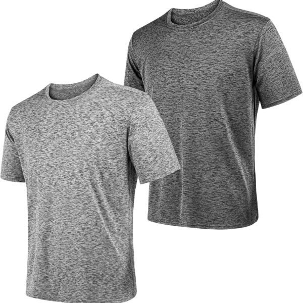 2&5 Pack Men's Sports T Shirts,Crew Neck Breathable Quick-Dry Short Sleeve, Lightweight Tee for Athletic Running